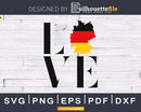 Germany Love German Map flag svg png cricut cut digital