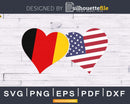 Germany USA Flag Heart German Americans Love Cute svg png