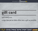 Gift card definition svg printable file