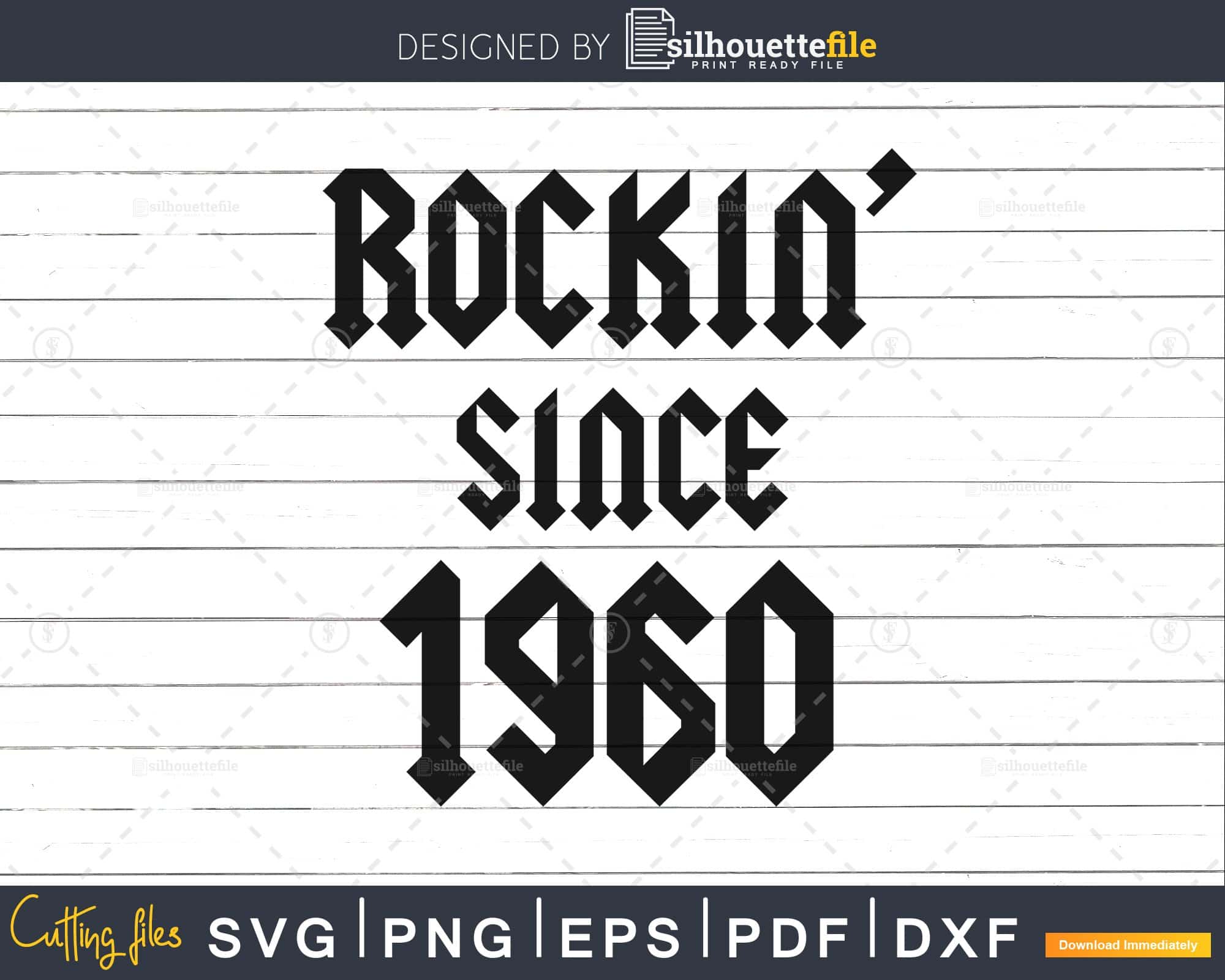 60 Year Old Classic Rock 1960 60th Birthday svg cutting files ...