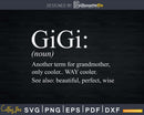 Gigi Definition Svg Png Instant Cut Files