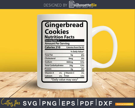 Gingerbread Cookies Nutrition Facts Thanksgiving Christmas