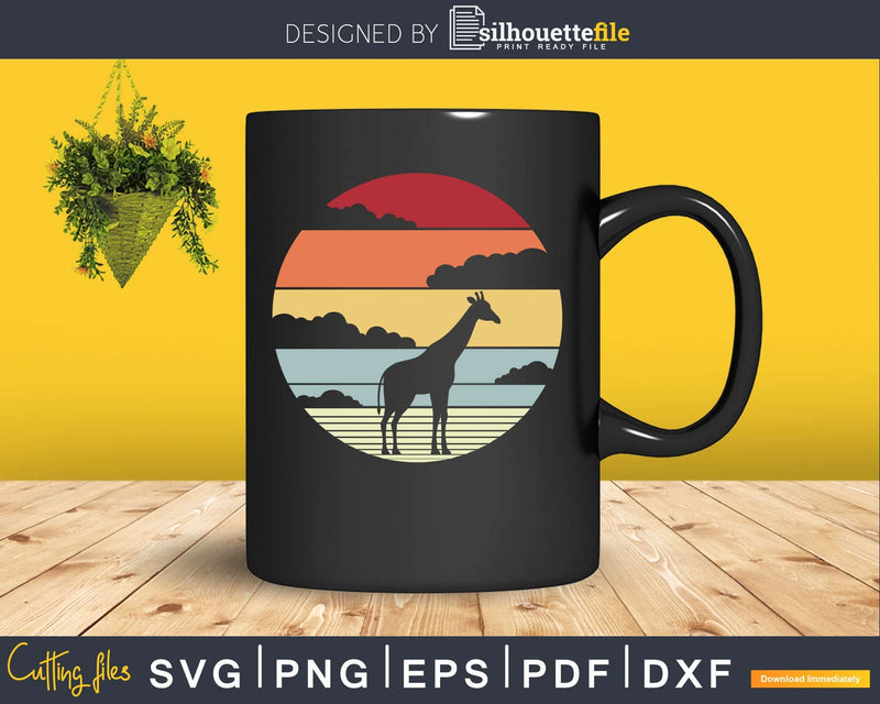 Giraffe Retro vintage Style cricut cut svg png printable