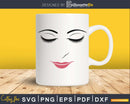 Girl face winked eye lips svg png craft cut file for Cricut