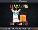 Girl Llama Birthday Llamazing Party Alpaca Balloons Svg