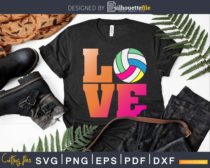 Girls Volleyball Love Tie Dye Look For Teen Svg printable