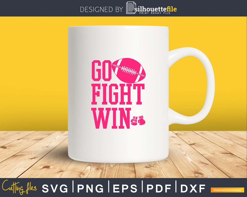 GO Fight WIN SVG Breast Cancer football awareness October