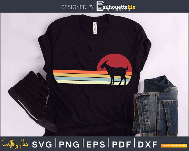 Goat Retro vintage Style cricut cut svg png silhouette