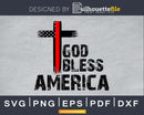 God Bless america flag cross cricut svg cut files