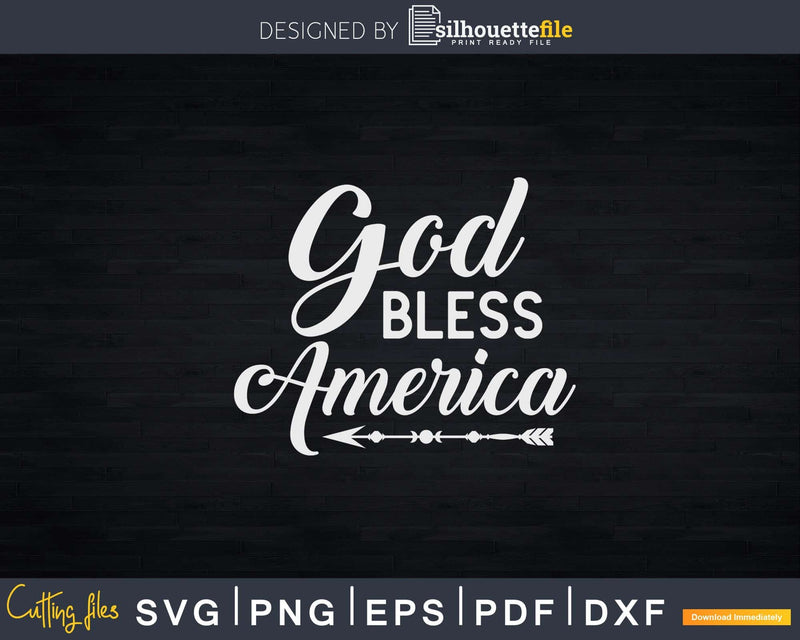 God Bless America Svg Png Cricut File