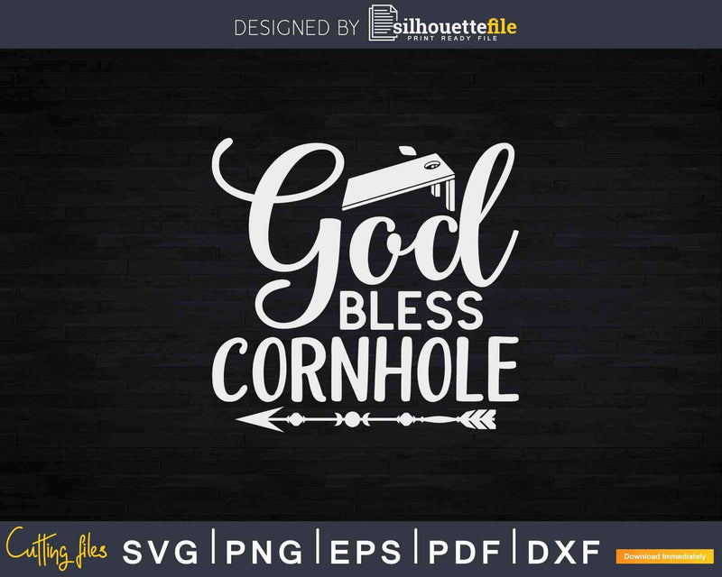 God Bless Cornhole Svg Dxf Cut Files