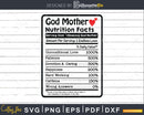 God Mother Nutrition Facts Funny Mothers Day Png Svg