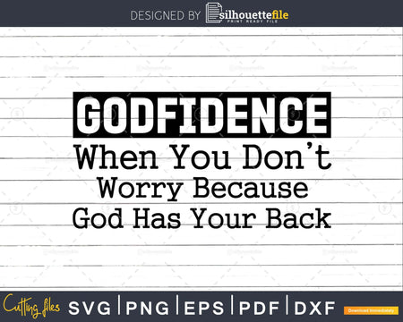 Godfidence svg png cricut Silhouette files for Instant