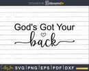 God’s Got Your Back svg png instant download cricut