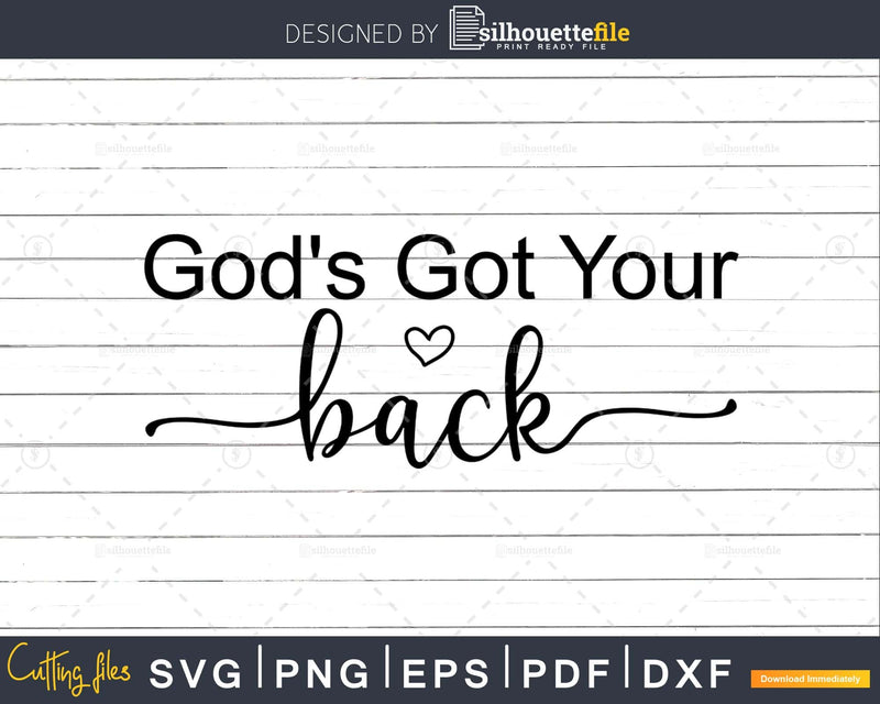 God’s Got Your Back svg png instant download cricut