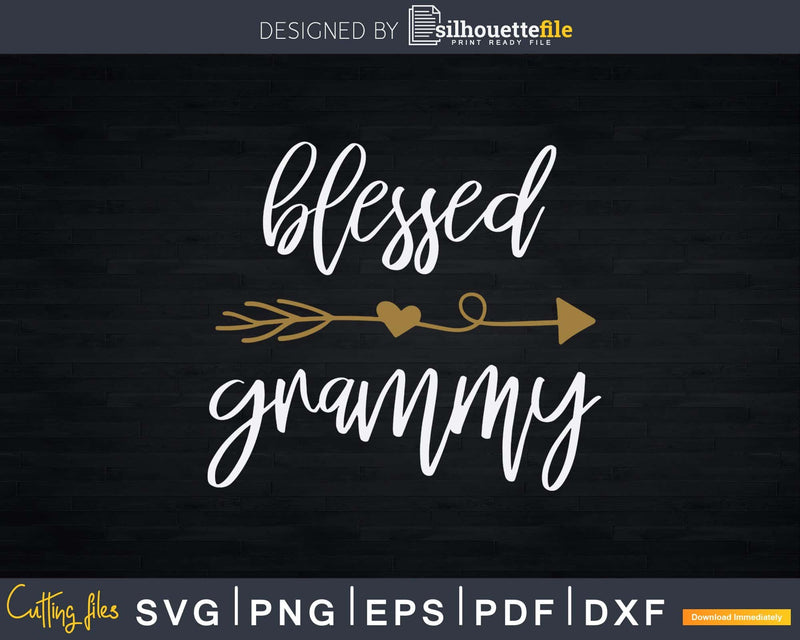 Gold Arrow Blessed Grammy Thanksgiving Svg Printable Design
