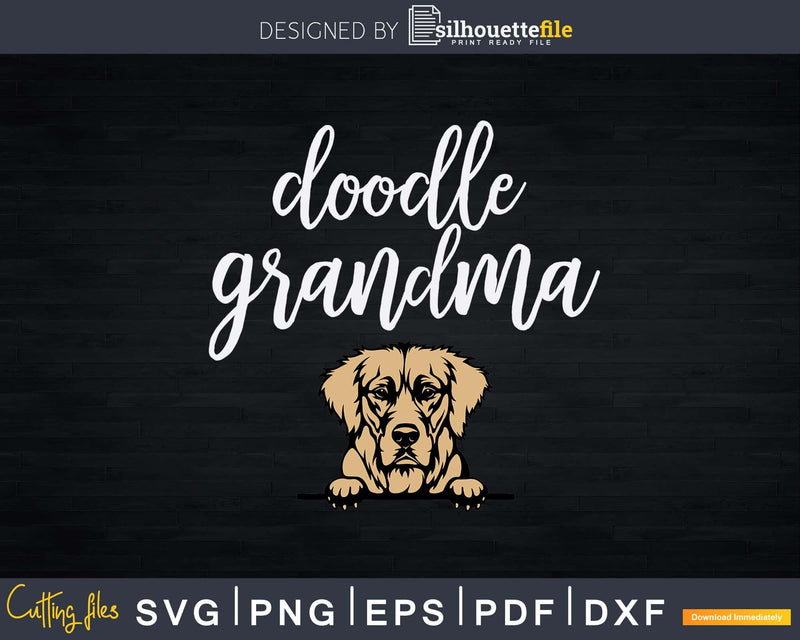 Goldendoodle Grandma Doodle Cute Dog Svg Png Silhouette