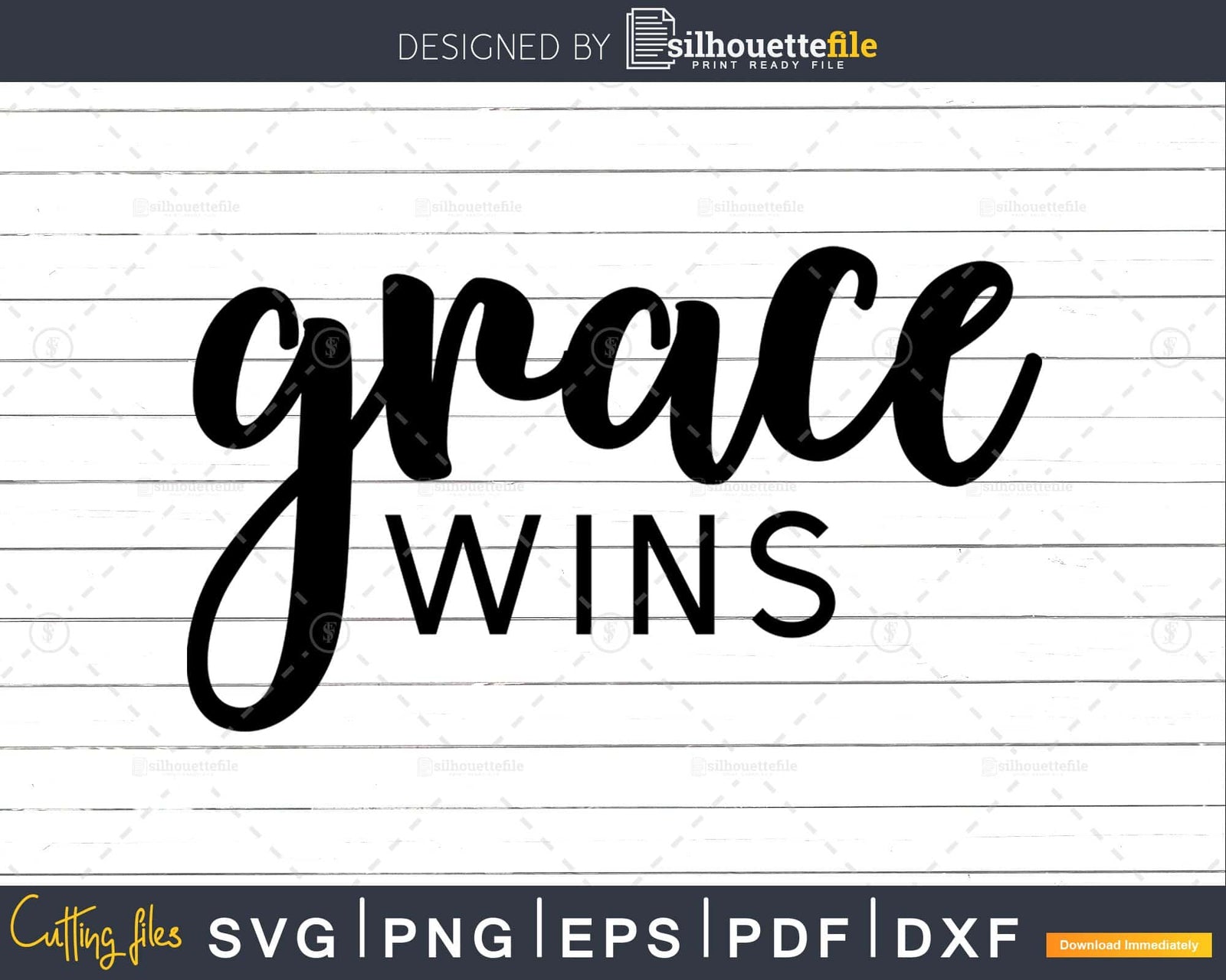 Grace Wins Christian svg png shirts design cricut digital | Silhouettefile