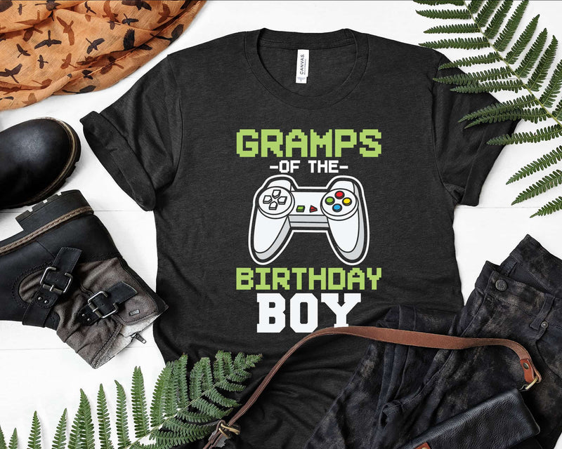 Gramps of the Birthday Boy Matching Video Game tshirt svg