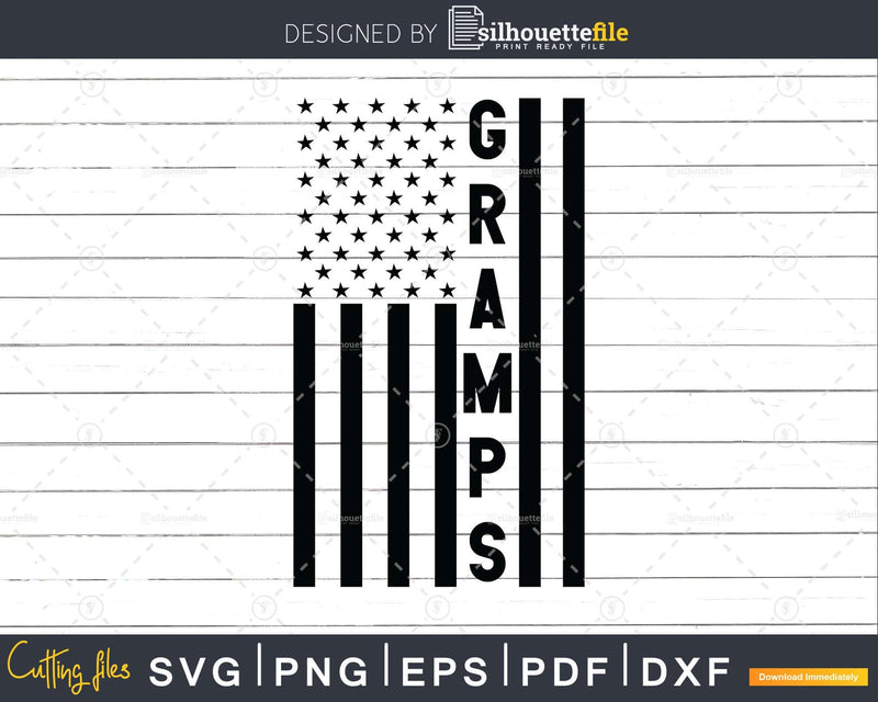 Gramps USA Flag 4th Of July Svg Png T-shirt Design