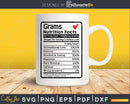 Grams Nutrition Facts Funny Mothers Day Grandma Svg Png