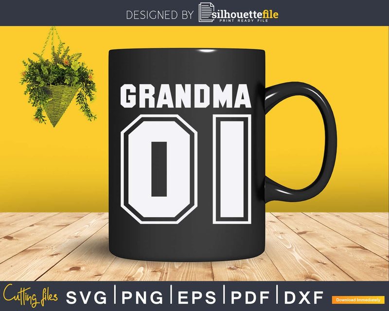 Grandma 01 Sports Jersey Number Svg Png Silhouette Files