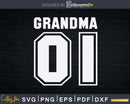 Grandma 01 Sports Jersey Number Svg Png Silhouette Files