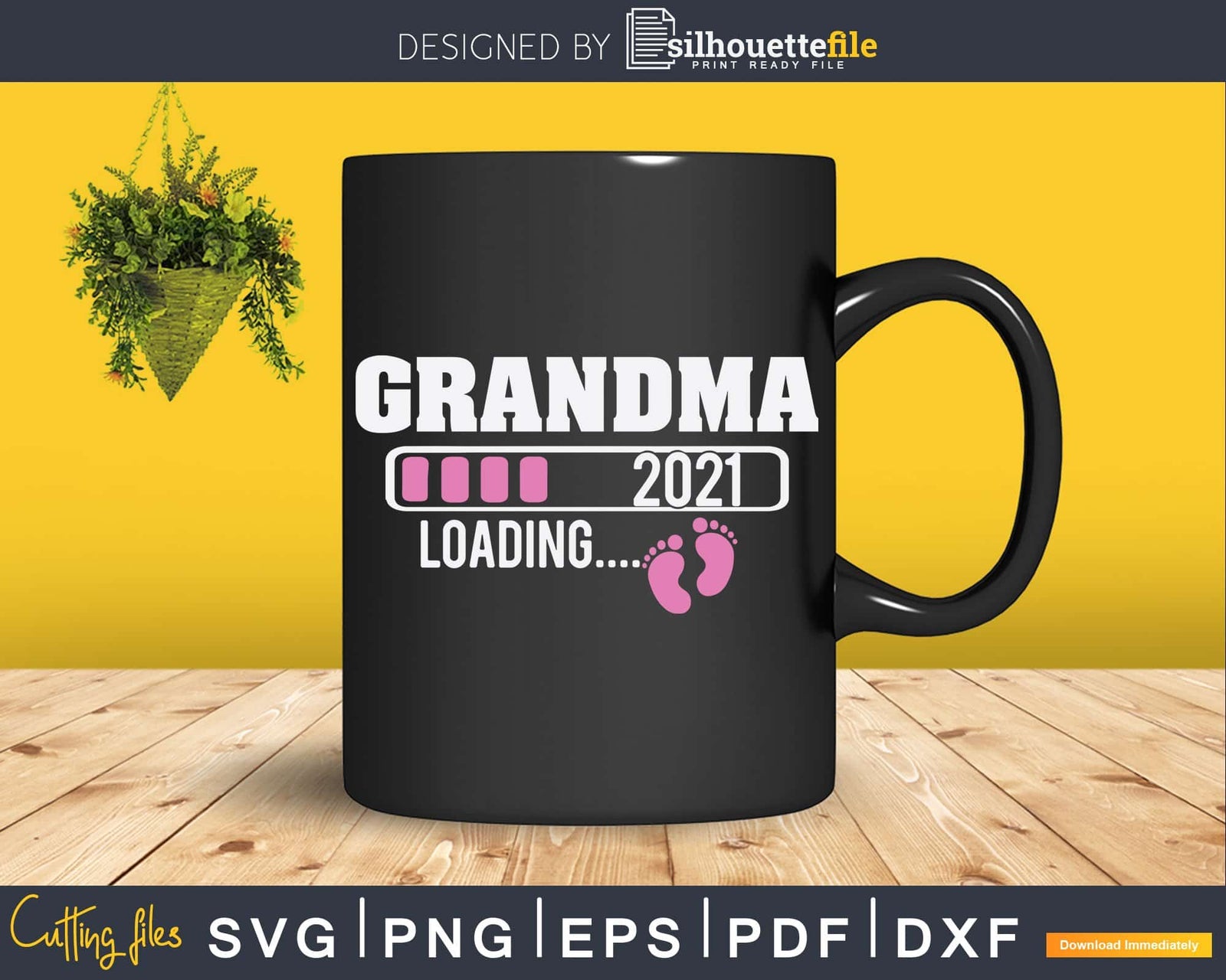 Grandma 2021 Loading Bar With Heart Svg Dxf Png Cut Files | Silhouettefile