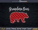Grandma Bear Red Plaid Christmas Pajama Svg Printable
