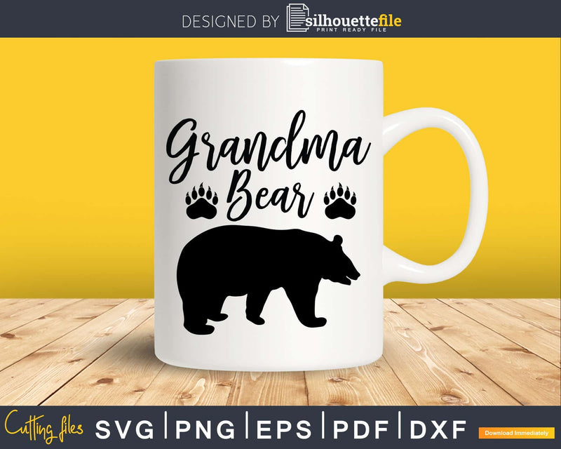 Grandma Bear Svg Dxf Png Cut Files