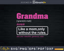Grandma Definition Like A Mom Only Without The Rules Svg