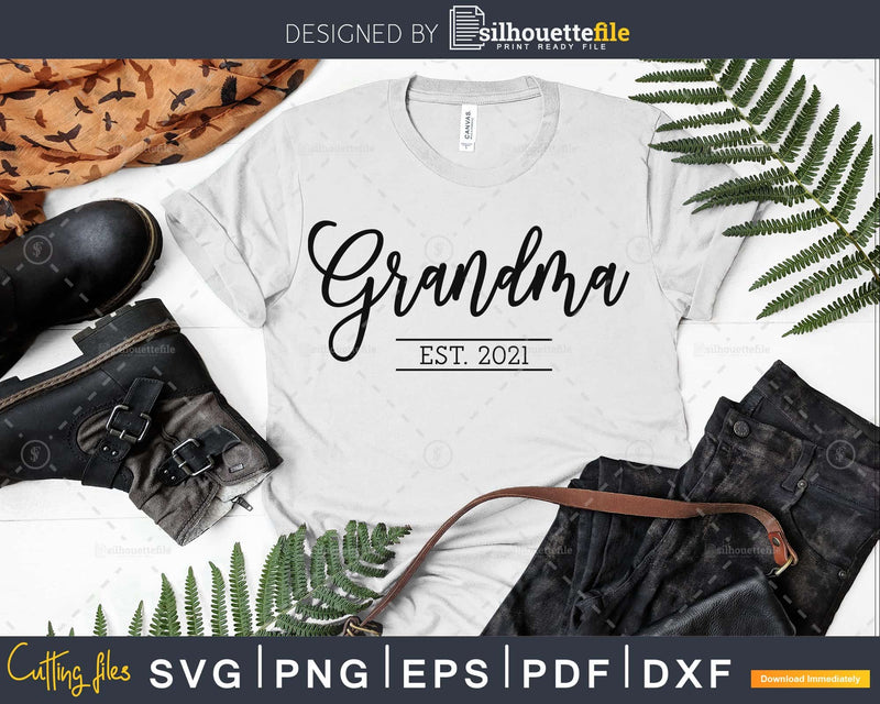 Grandma Est 2021 SVG Pregnancy Announcement Established