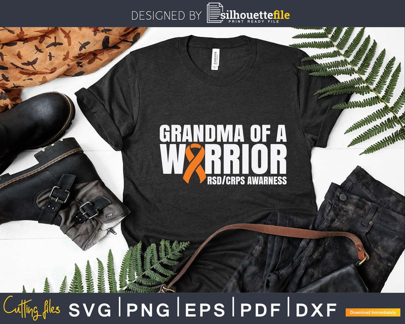 Grandma of a Warrior Orange Ribbon RSD/CRPS Awareness Svg