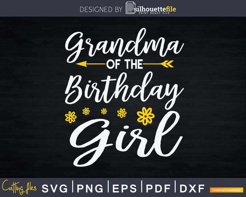 Grandma Of The Birthday Girl Princess Svg Png Printable