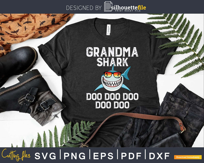 Grandma Shark Official Svg Png Print Ready Design Files