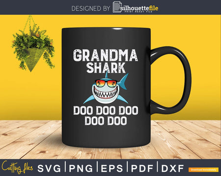 Grandma Shark Official Svg Png Print Ready Design Files