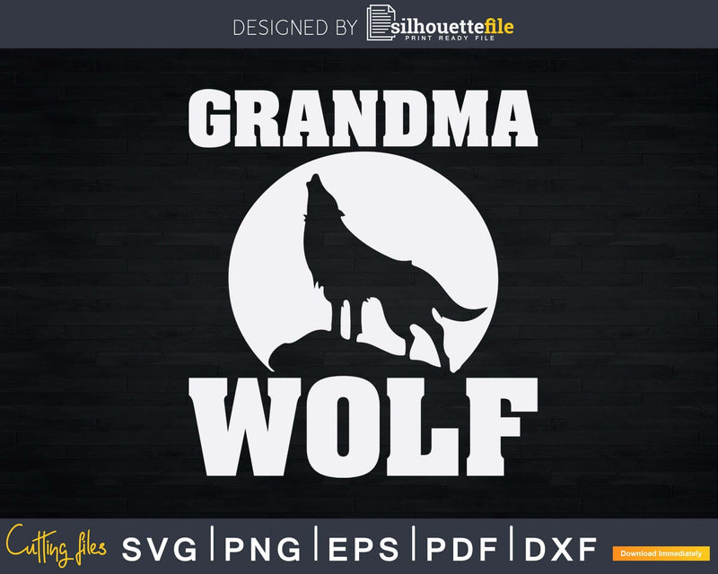 Grandma Wolf Family Tribe Wolves Moon Mimi Svg Png Cutting