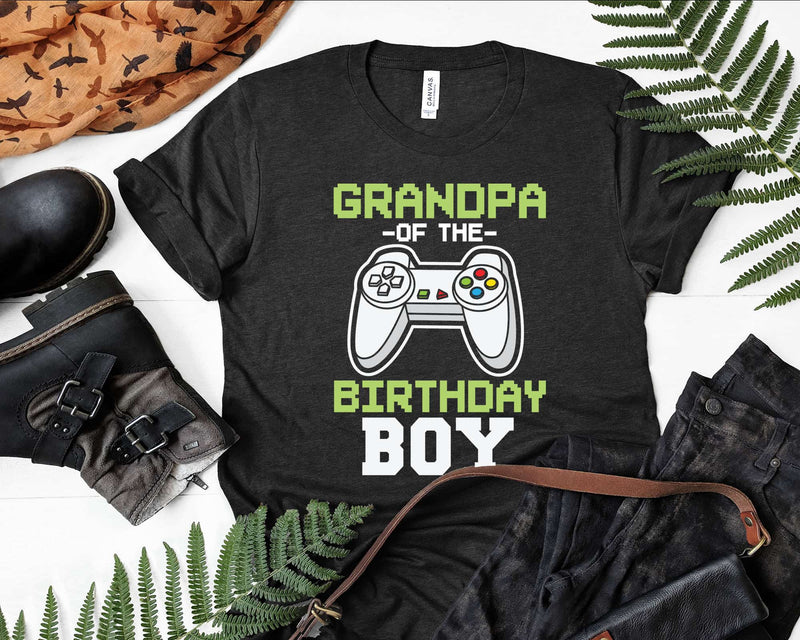 Grandpa of the Birthday Boy Matching Video Game tshirt svg