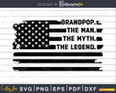 Grandpop The Man Myth Legend USA Flag Svg Digital T-shirt