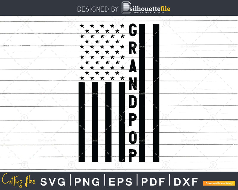 Grandpop USA Flag 4th Of July Svg Png T-shirt Design