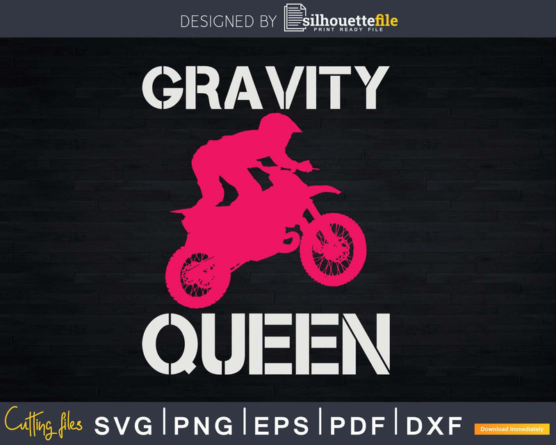 Gravity Queen Dirt Bike Rider & Motocross Png Svg Vector