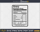 Gravy Nutrition Facts Funny Thanksgiving Christmas Svg Png