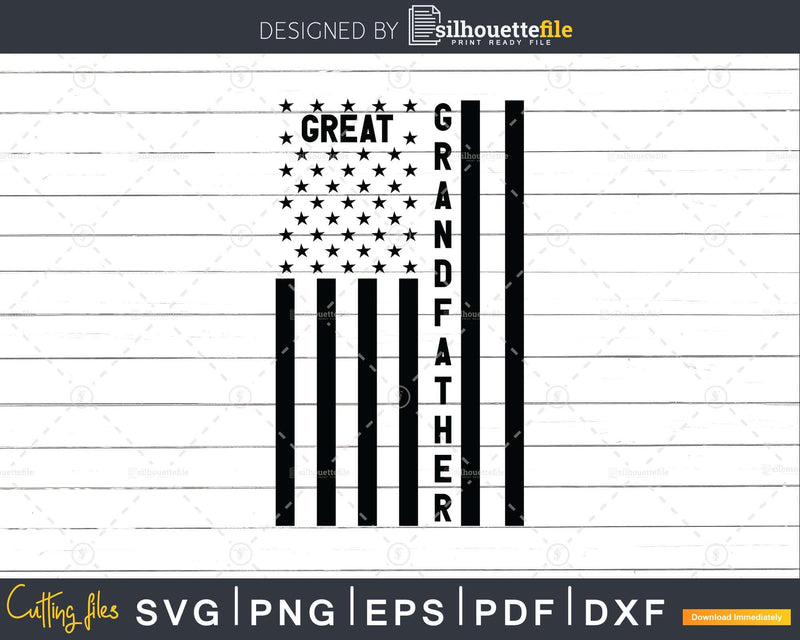 Great Grandfather USA Flag 4th Of July Svg Png T-shirt