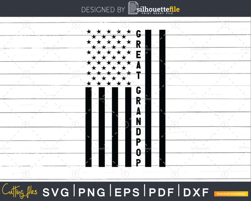 Great Grandpop USA Flag 4th Of July Svg Png T-shirt Design