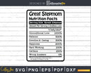 Great Stepmom Nutrition Facts Funny Mothers Day Svg Png