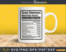 Great Stepmom Nutrition Facts Funny Mothers Day Svg Png