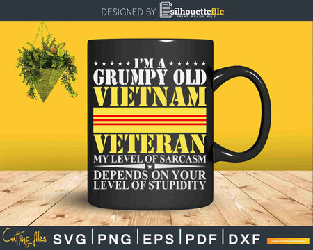 Grumpy old Vietnam Veteran Svg T-shirt Design