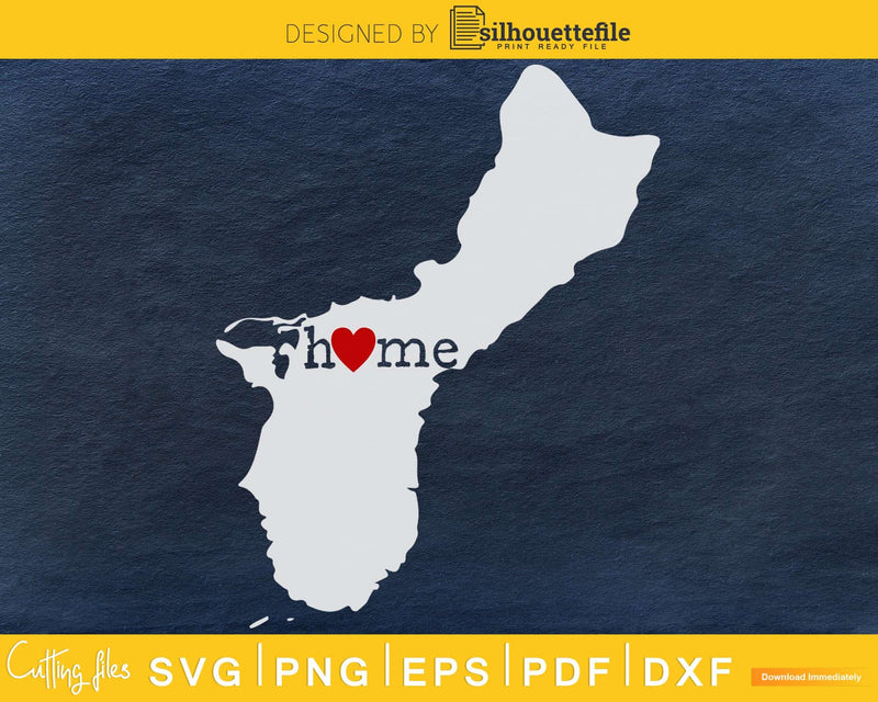 Guam GU Home Heart Native Map svg cricut cut digital png