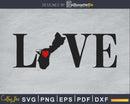 Guam GU Love Home Heart Native Map silhouette cricut cut