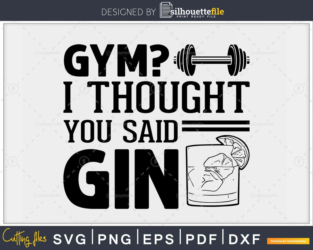 Gym I thought you said Gin stock vector. Illustration of card